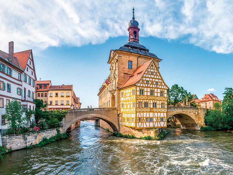 The Old Town Hall on the river in Bamberg, Germany